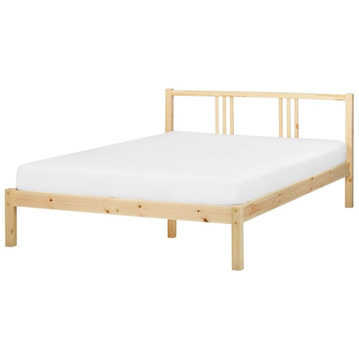 VENNIA Bedframe Wood 140 x 200cm EU Double Bed Light Wood