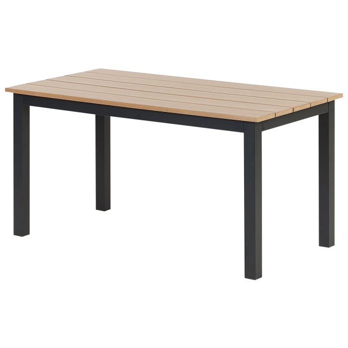 Garden Coffee Table 96 x 52 cm Light Wood and Black MESSINA