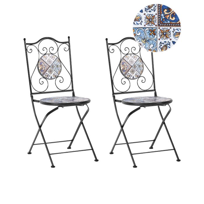 Set of 2 Garden Chairs CIVITA Metal Black
