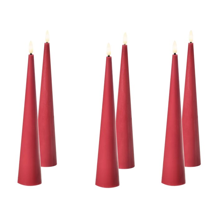 HUNSFORD Set of 6 Candles - Red