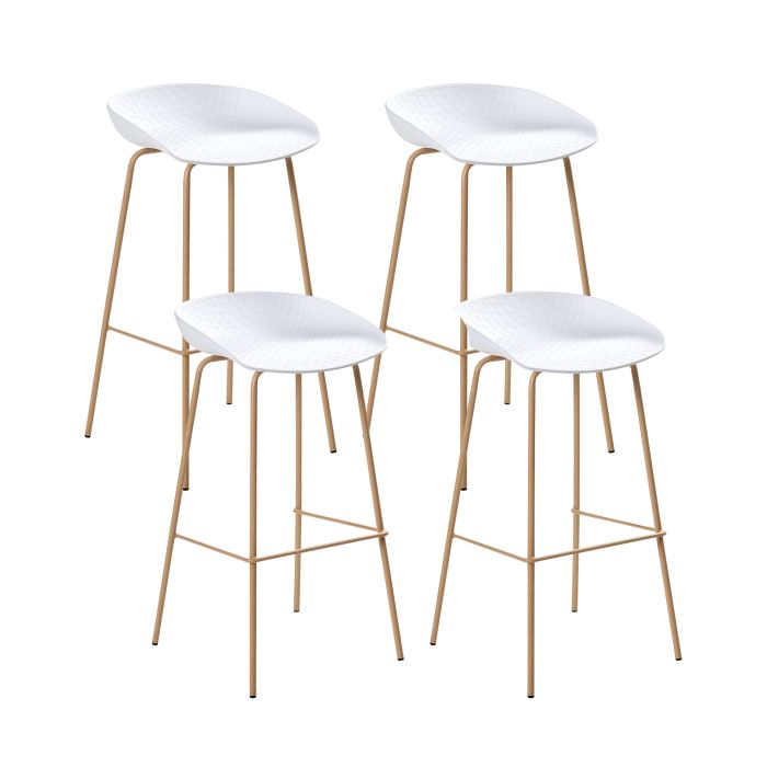 DRAYCOTTWELL Plastic Set of 4 Bar Chairs - White