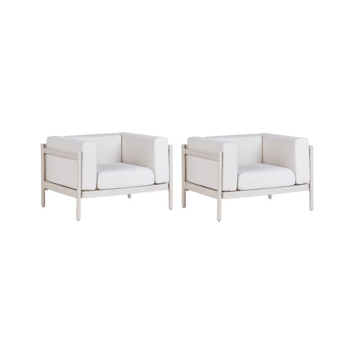 Set of 2 Garden Armchairs FERRETTI Light Beige