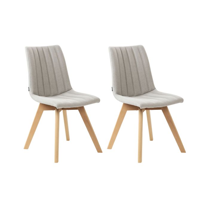 Set of 2 Dining Chairs CALGARY Light Grey