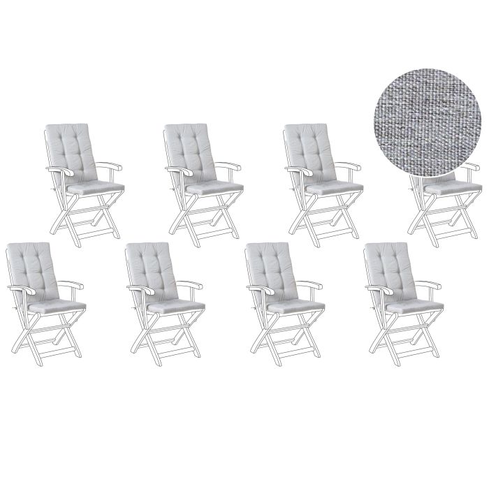 APLOR Set of 8 Garden Back Seat Cushions - Grey