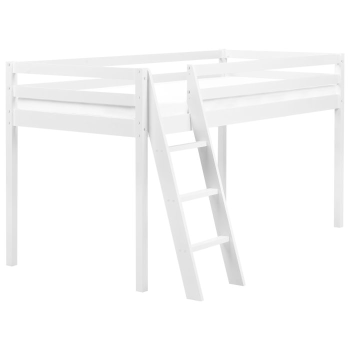 ASSEU Mid Sleeper Bedframe Pine Wood 90 x 200cm EU Single Bed White