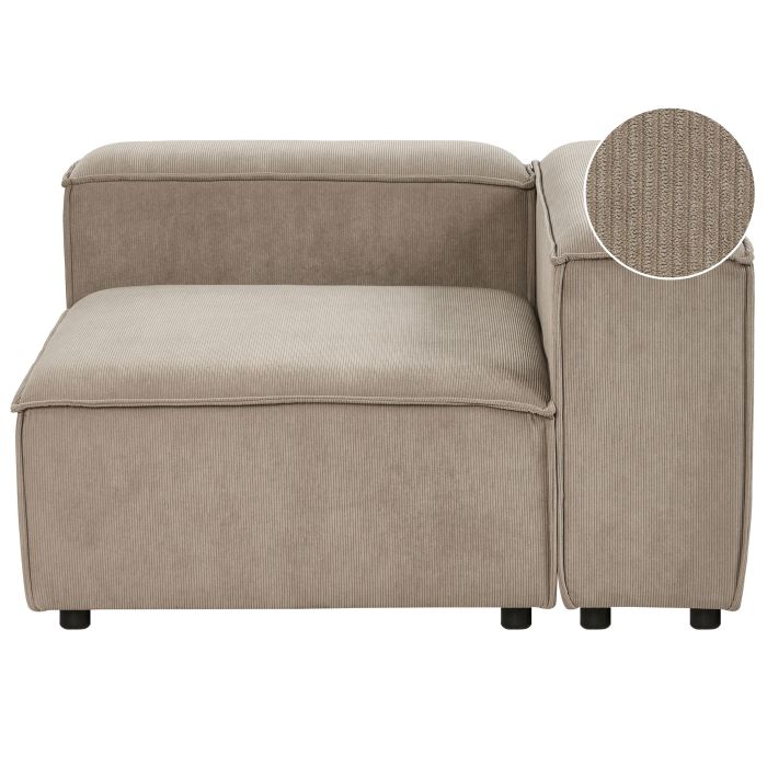 Left Hand Jumbo Cord Corner Section Taupe ARDAL