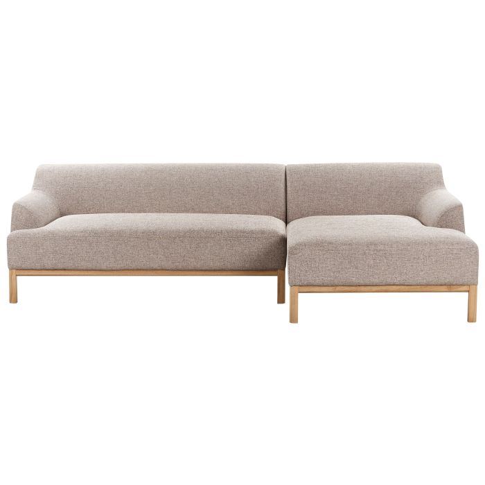 Left Hand Fabric Corner Sofa Light Brown SOSJO