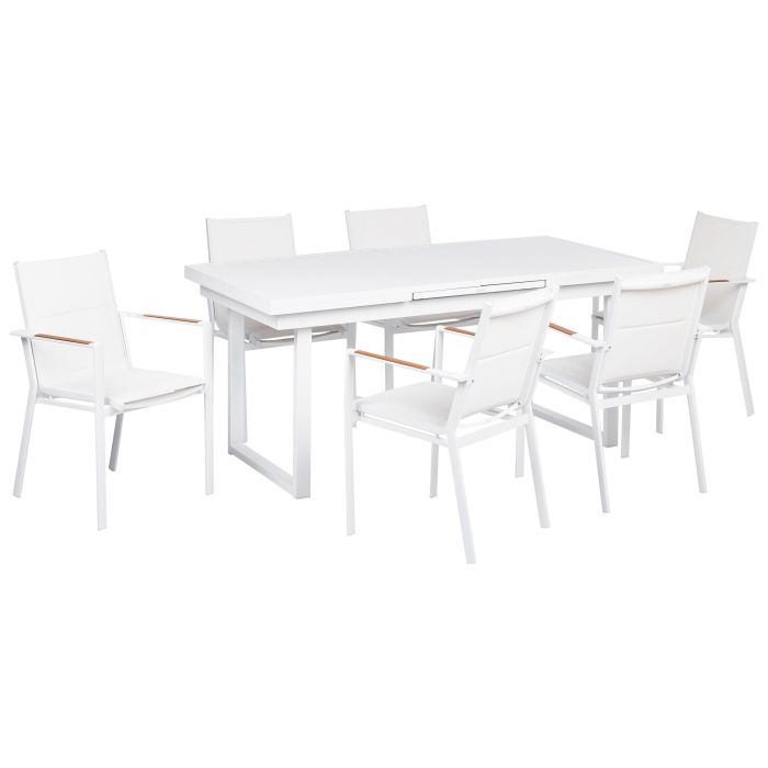 Garden Dining Set 6 Seater VALCANETTO/BUSSETO Metal White