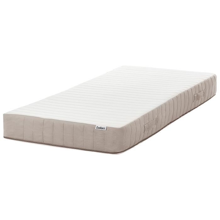 TRINGY Latex Pocket Spring Mattress Medium 90 x 200cm EU Single - White with Beige