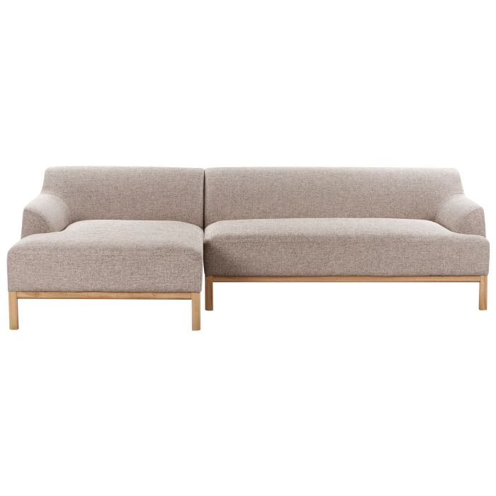 Right Hand Fabric Corner Sofa Light Brown SOSJO