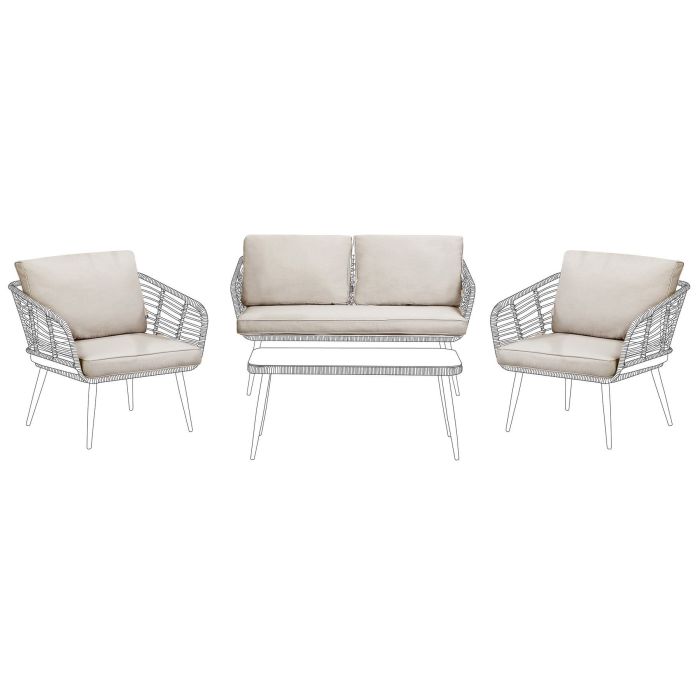 HUNWELL Outdoor Cushion Cover Set - Beige