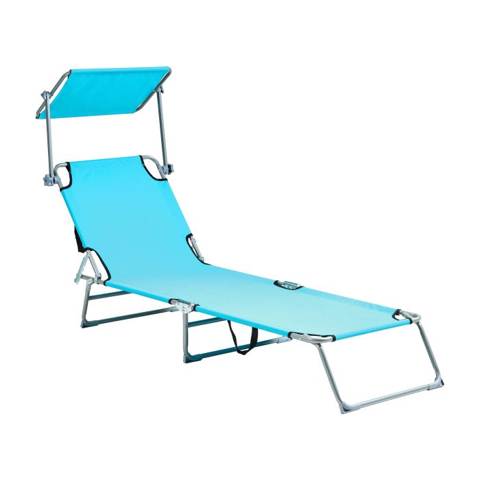 MEATHWELL Metal Reclining Sun Lounger - Turquoise