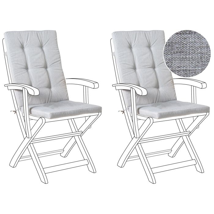 APLOR Set of 2 Garden Back Seat Cushions - Grey