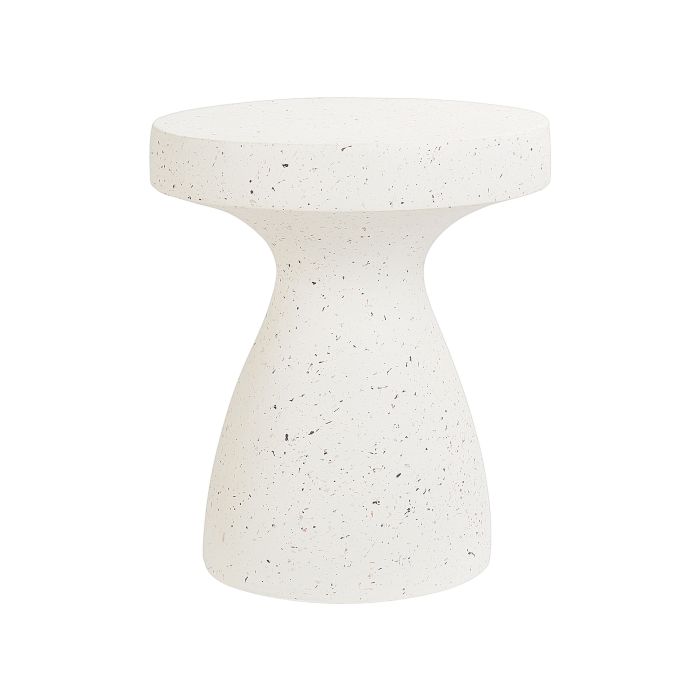 Accent Side Table Off-White Terrazzo Effect BIVIERE