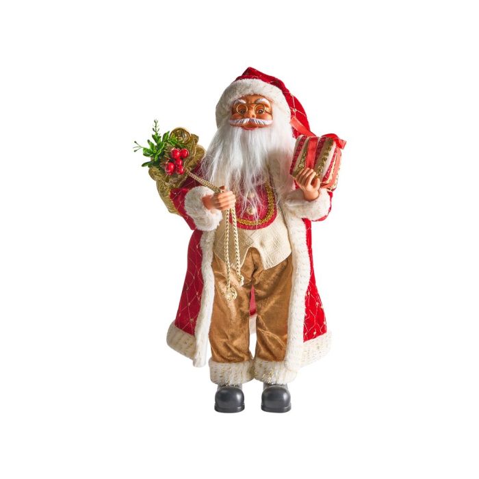 RAMVATON Santa Claus Christmas Figurine Decoration - White and Gold