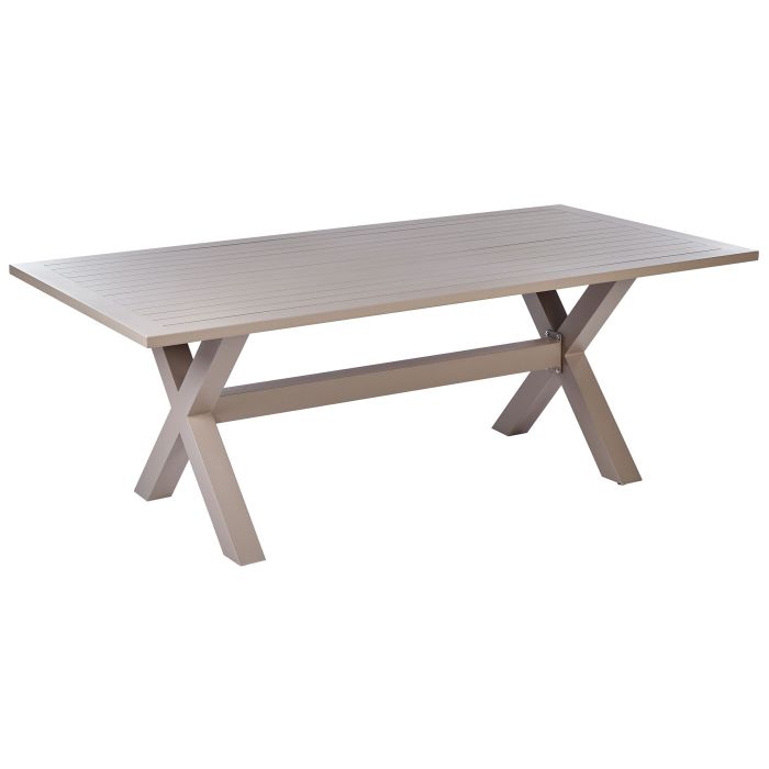 Aluminium Garden Dining Table 200 x 105 cm Beige CASCAIS