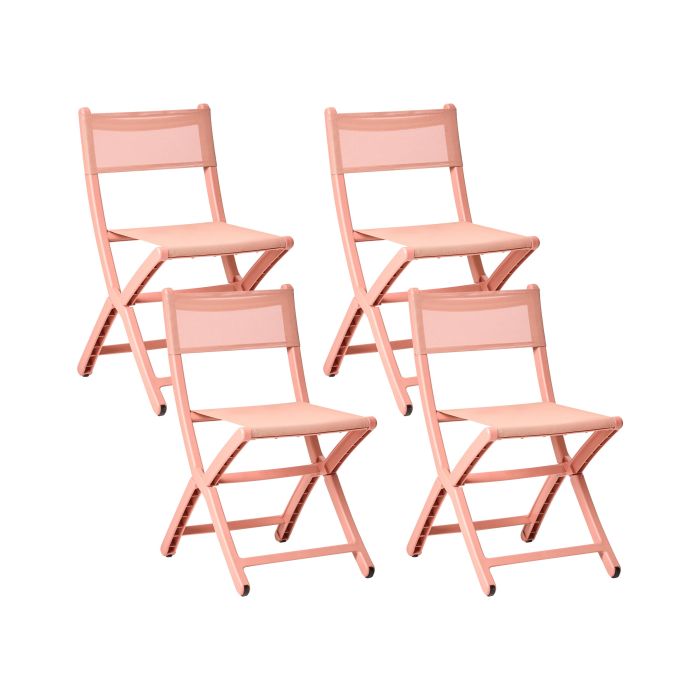 DOVENDEN Set of 4 Garden Chairs Folding - Red