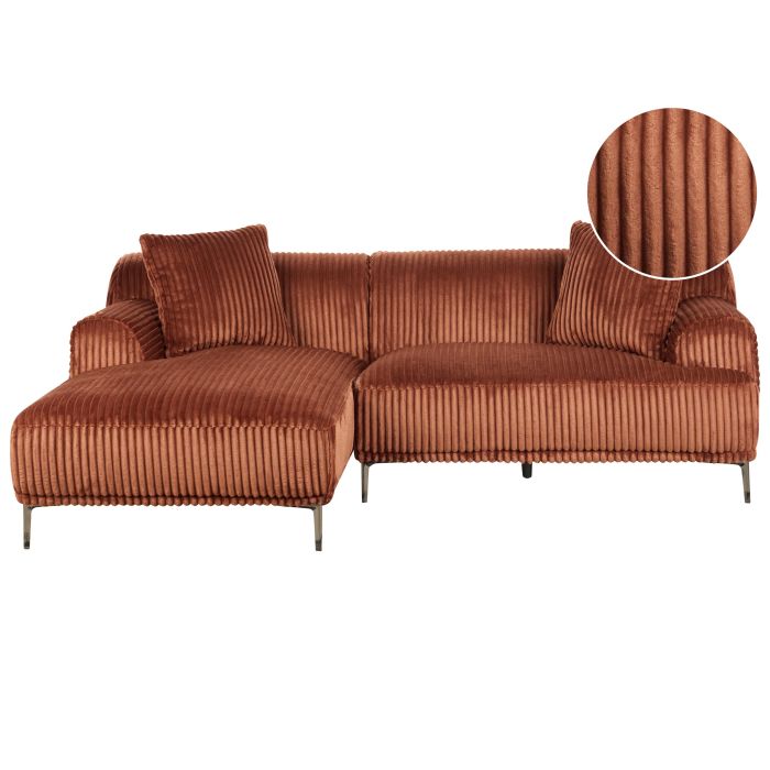 Corner Sofa - SUENTM Right Hand Facing Jumbo Cord Brown