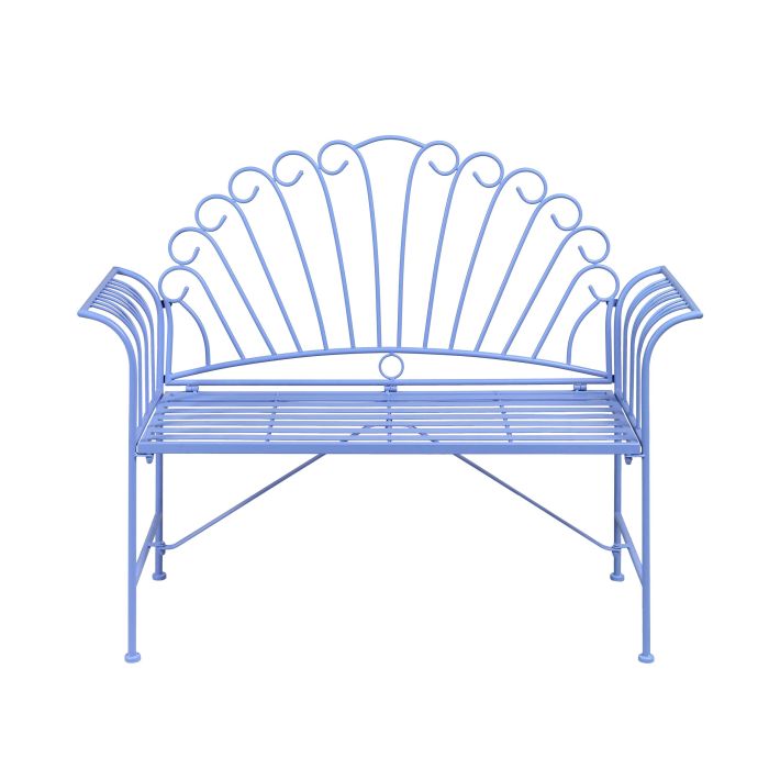 ZAVINIA Metal Garden Bench - Light Blue