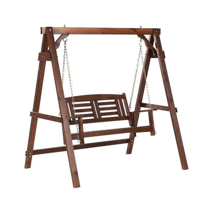 Patio Swing NERITO Wood Dark Brown