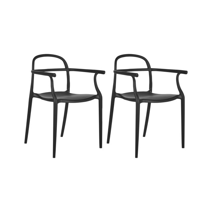 ENWELL Set of 2 Garden Chairs - Black