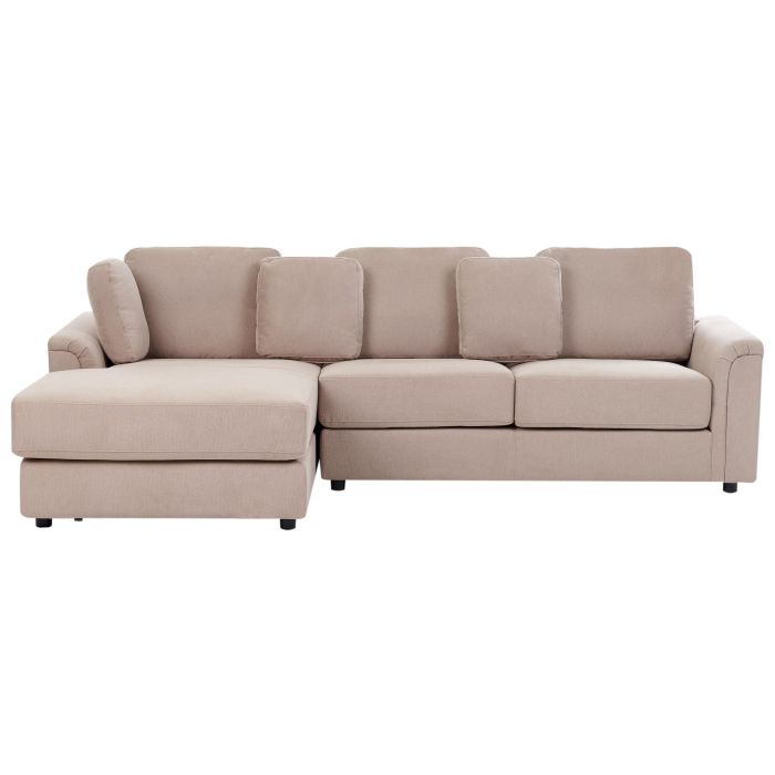 Right Hand Fabric Corner Sofa Taupe KOHLO