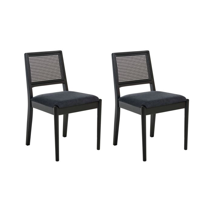 FERRISDEN Wooden Dining Chairs - Set of 2 - Black