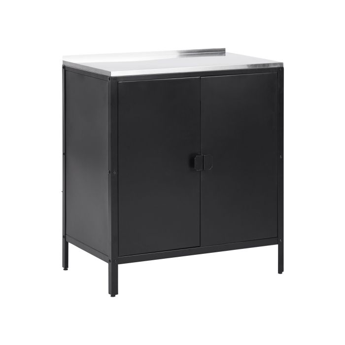 Steel Outdoor Kitchen Cabinet Black VILAMA