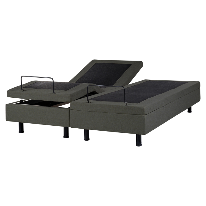 DEKU King Size Fabric Adjustable Bed without Headboard - Dark Grey