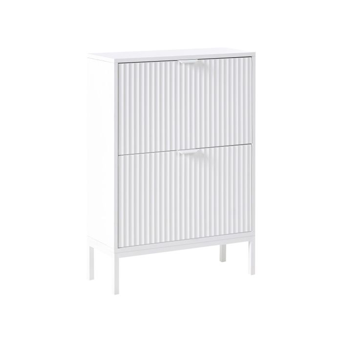 KOVA 2 Flip Doors Shoe Cabinet - White