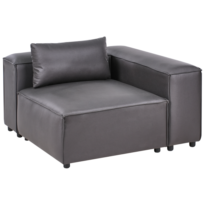 COMLEIGH Faux Leather Corner Seat - Black