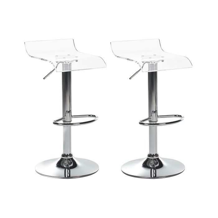 Set of 2 Bar Chairs NEUM Swivel Transparent