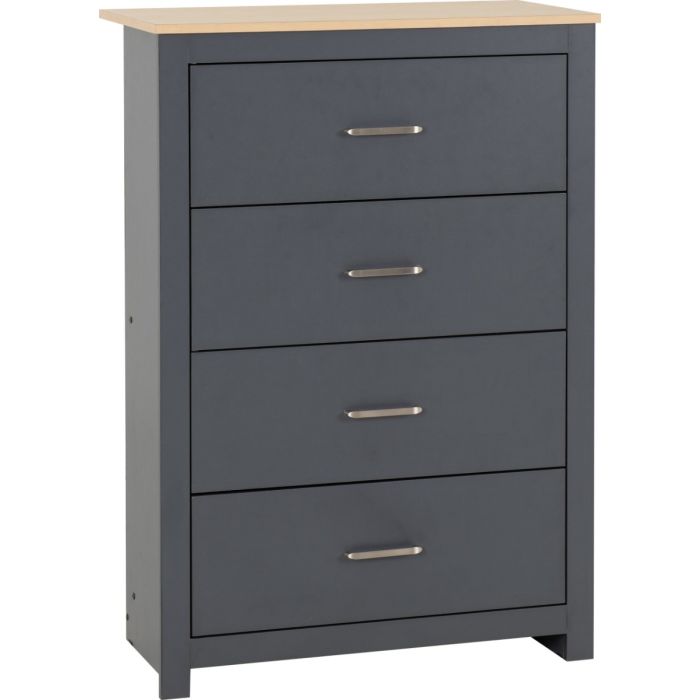 Grey Chest of Drawers - PORTLETHEN Medium Chest 4 Drawers