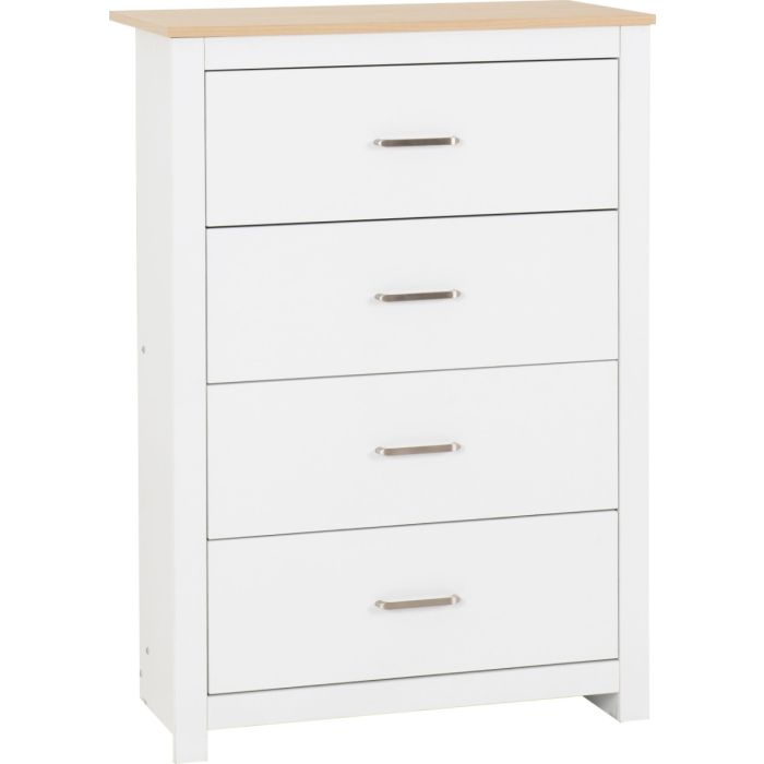 White Chest of Drawers - PORTLETHEN Medium Chest 4 Drawers