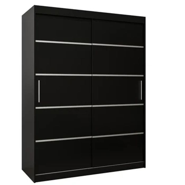 VICENZA 2 Door Sliding Wardrobe Black - 150cm