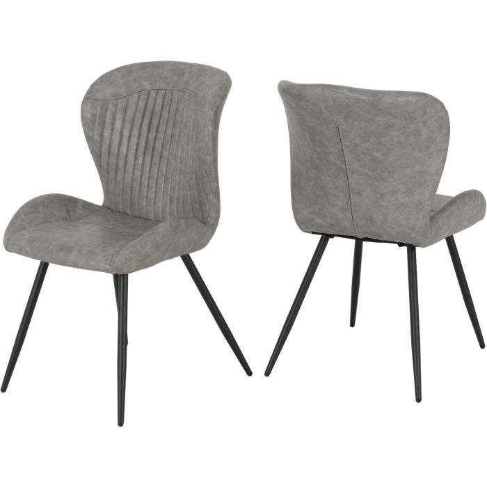 Quebec Chair (Box of 4) - Grey Faux Leather