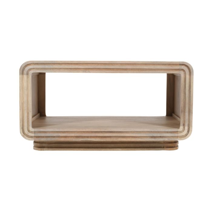 Denise Carved Mango Wood Coffee Table - Natural Wood