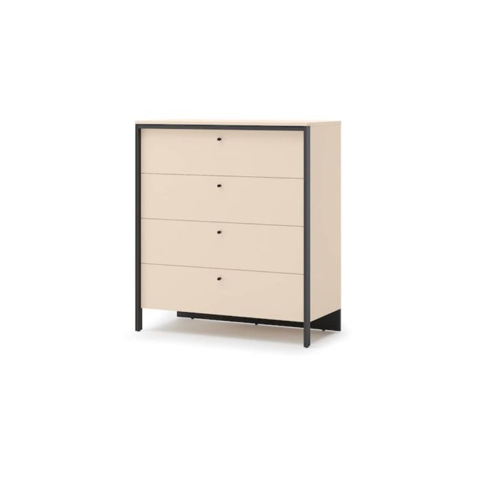 LINNA Beige Chest of Drawers - Medium-sized, 4 Drawers