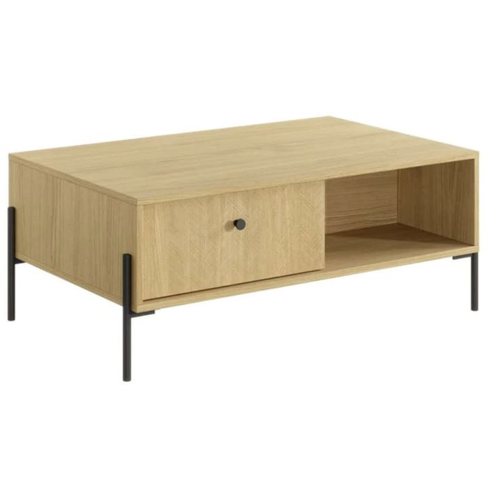 Raven Winx Coffee Table with 2 Drawers - Scandi Oak