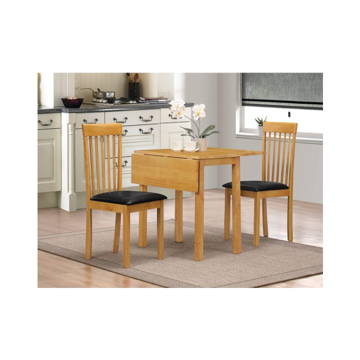 Axminster Natural Oak Drop-Leaf Dining Set with 2 Chairs - Oak