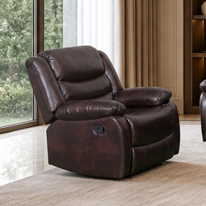 ASHBYNE Faux Leather Armchair - Brown