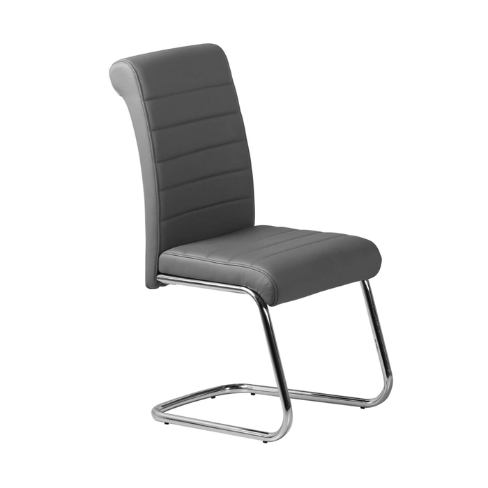 Axminster Leather Effect Dining Chairs 2 Pieces - Grey