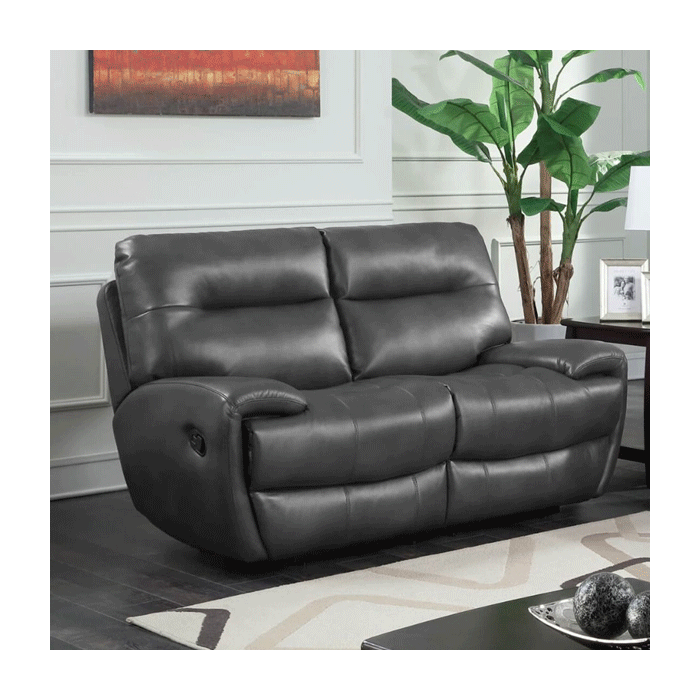 Dorchester 2 Seater Recliner Sofa in Leather Gel and PU - Grey