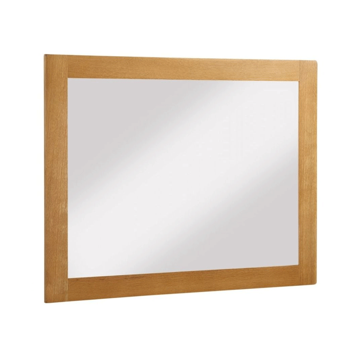 Wycombe Light Oak Finish Solid Oak Wall Mirror - Wood