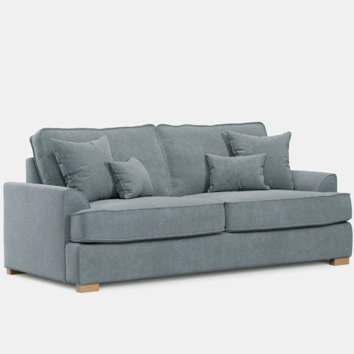 3 Seater Sofa - HERITAGE Fabric - Light Blue