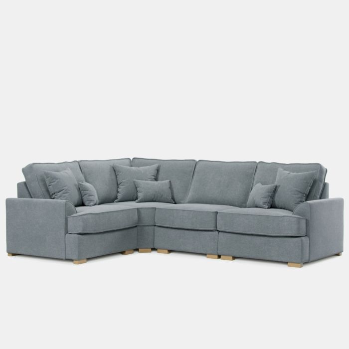 Corner Sofa - HERITAGE Fabric 3 Seater Right Hand Facing - Light Blue