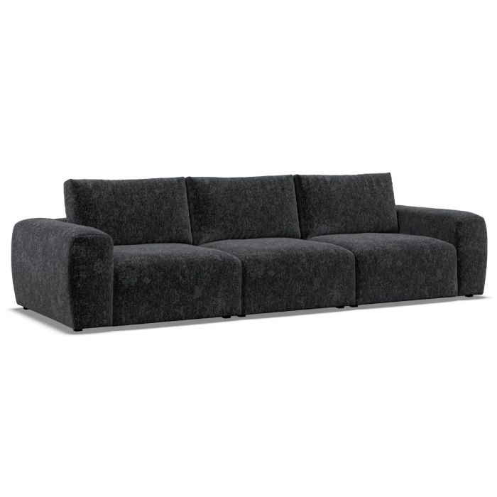 3 Seater Sofa - GRAZ Fabric Black