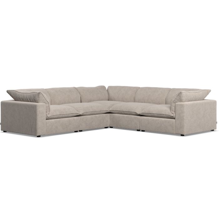 Corner Sofa - PUEBLA Fabric 4 Seater Right Hand Facing Fossil