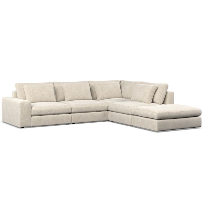 Corner Sofa - SOVA Fabric 4 Seater Left Hand Facing - Ivory
