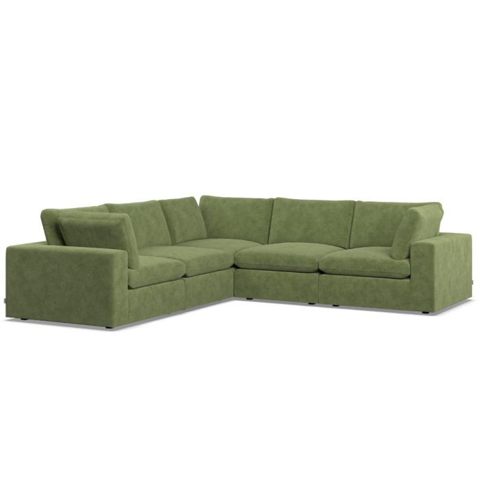 Corner Sofa - OBLAK Fabric 4 Seater Right Hand Facing Verde